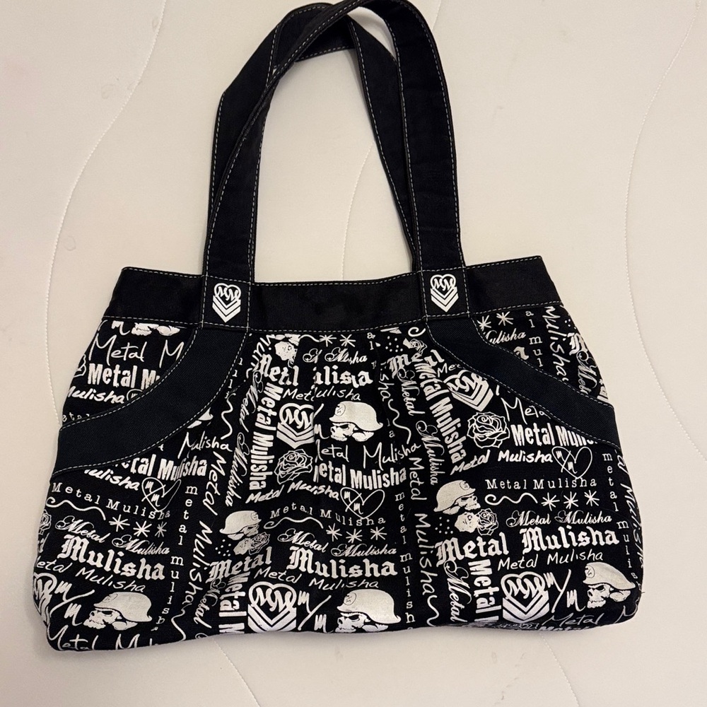 Rare Vintage Metal Mulisha Black & White Purse